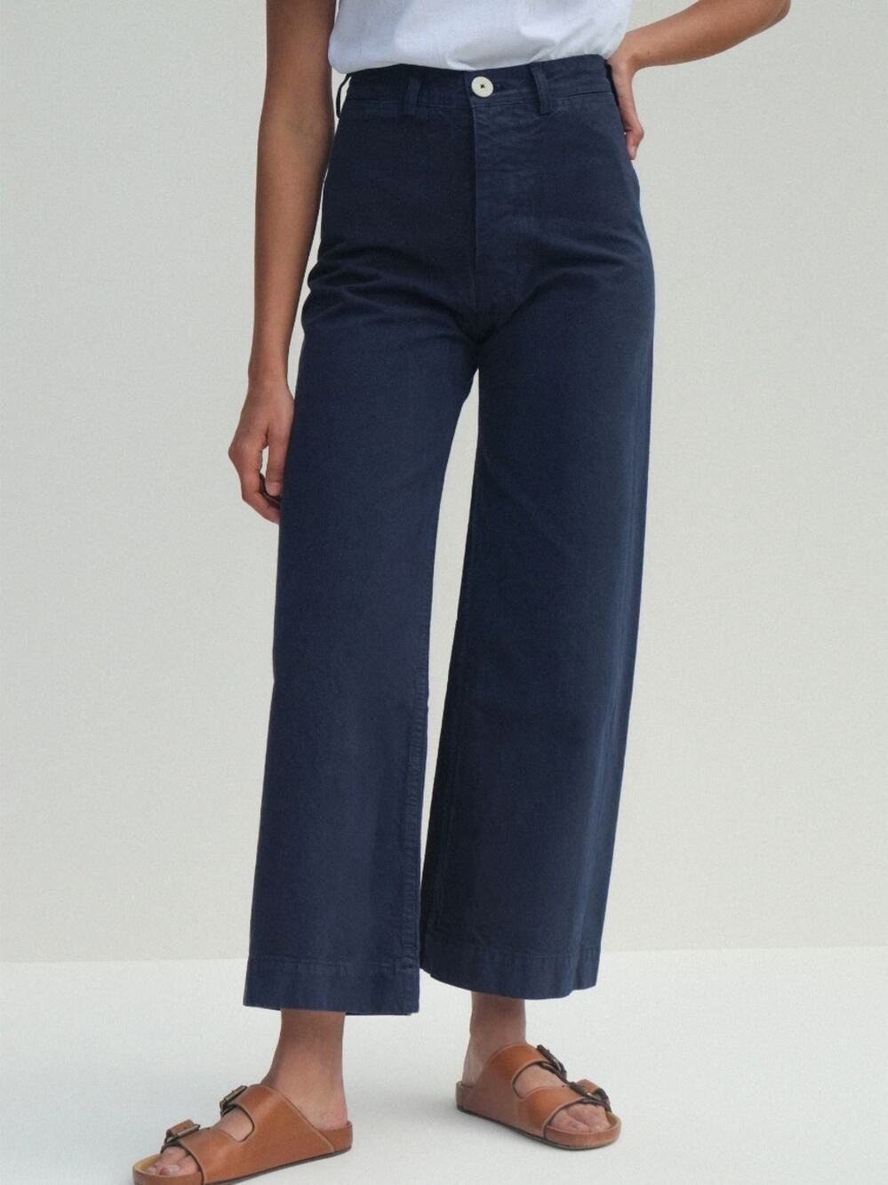 Jesse Kamm | Sailor Pants in Midnight Organic Canvas Wide Leg Indigo Navy 0